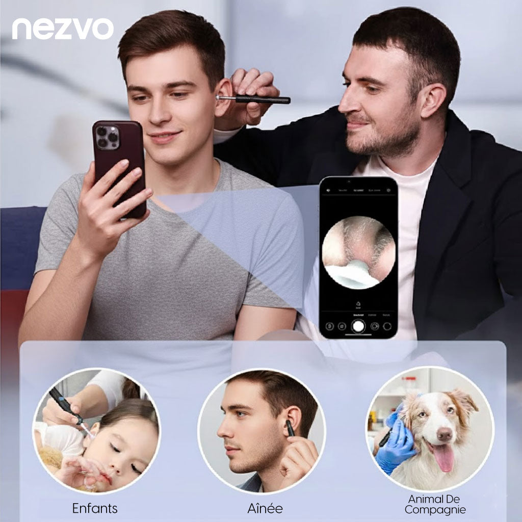 Caméra d’Oreille WiFi avec Nettoyeur Intelligent