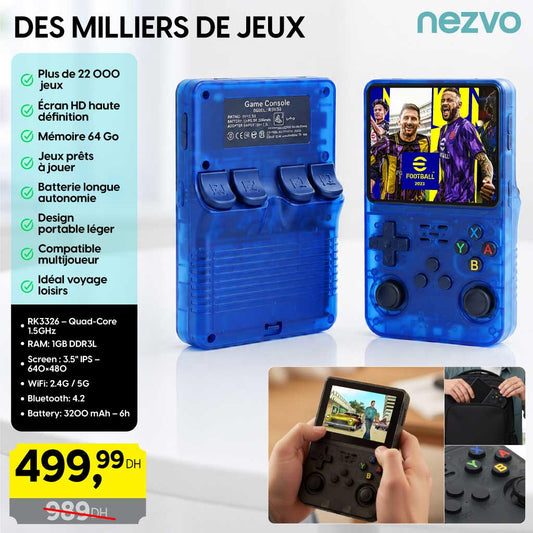 Console de Jeu Portable Rétro – Écran HD, 64 Go & +22 000 Jeux Intégrés