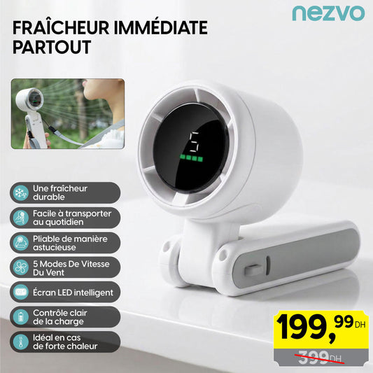 Ventilateur de Poche Intelligent – Écran LED et Design Pliable