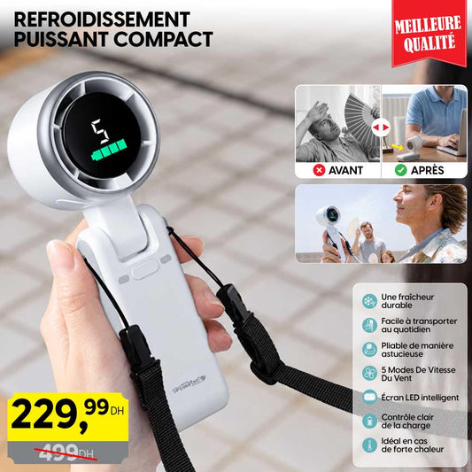 Ventilateur de Poche Intelligent – Écran LED et Design Pliable