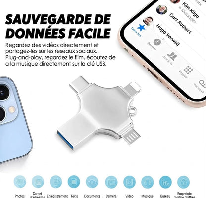 Clé USB 4-en-1 Multi-Connecteurs