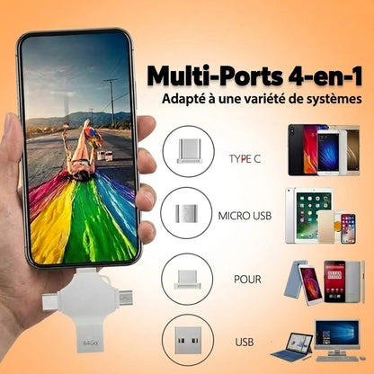 Clé USB 4-en-1 Multi-Connecteurs