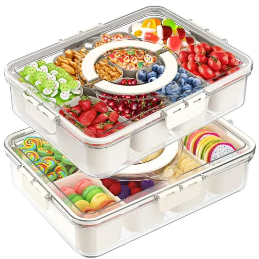 Boîte de Rangement Alimentaire – Plateau à Compartiments avec Couvercle